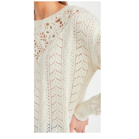 Paige Ruby Crochet Sweater
